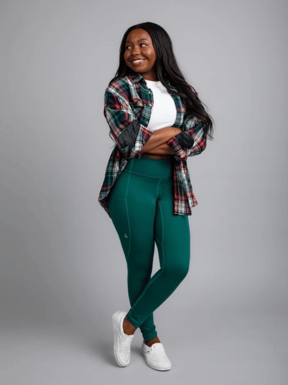 RARE Gnara Go Free 7/8 Leggings - Spruce Green - Large - Picture 6 of 10